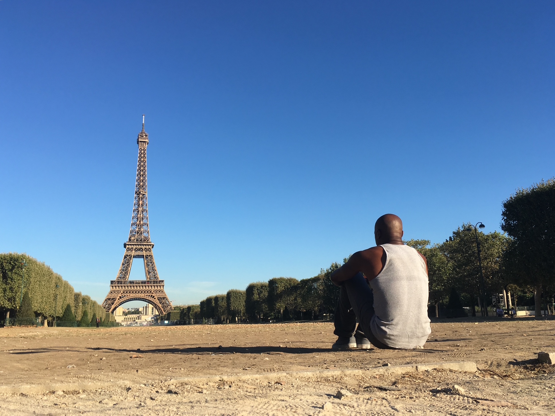 Daniel D. Mann looking toward the Eiffel Tower in Paris